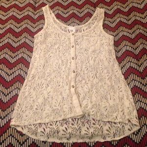 Charming Charlie Lace Button-up Shirt