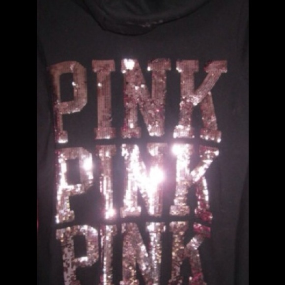 SOLD! Victoria Secret pink bling zip up. Small