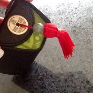 Shanghai tang sun glass case leather and silk