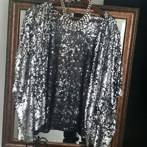 Kumo style sequined silver Steve Madden