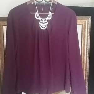 Deep purple long sleeve blouse