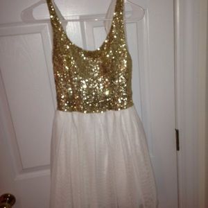gold dress