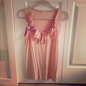 J Crew Blush Top with Ruffles size XS