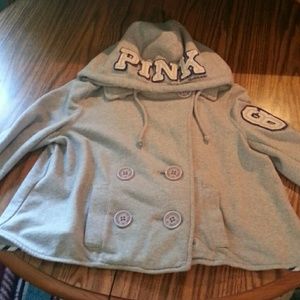 Victorias Secret Univ of Pink Cropped Sailor Hoodi