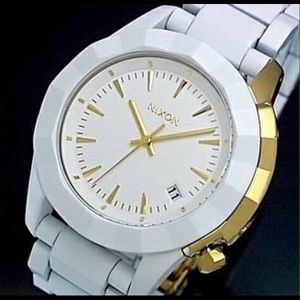 Gold/White Womens Nixon Monarch Watch