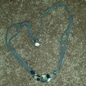 Grey black and white Lia Sophia statement necklace