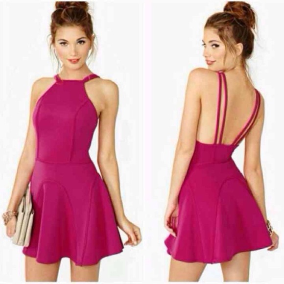 Nasty Gal Purple Backless Dress