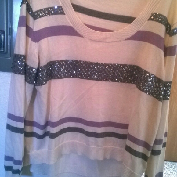 Sequin high low sweater