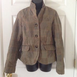 Plaid military style coat