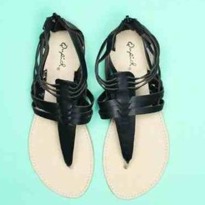 Black T-strap Sandal, Brand New