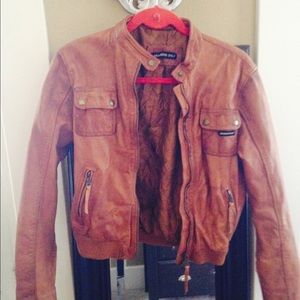 MEMBERS ONLY Tan Leather Jacket