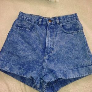 American Apparel high waist denim cuff shorts