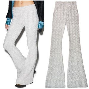 Cable knit bell bottoms.