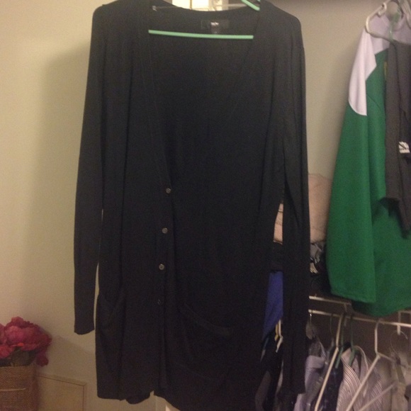 Long cartigan target bottom down black sweater