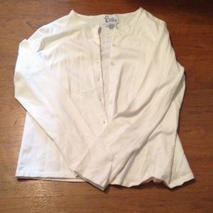 White lilly Pulitzer cardigan sweater