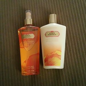 Amber romance lotion and body mist:)