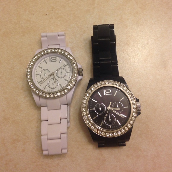 Bundle black and white diamond watches