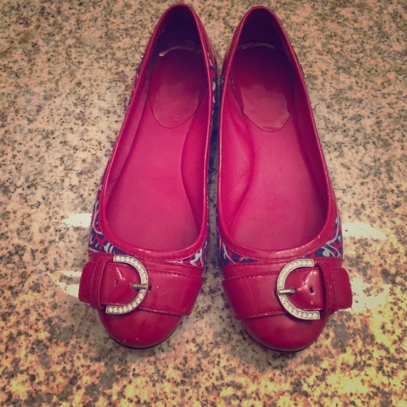 ♥️SALE♥️Coach C buckle pink leopard flats 7