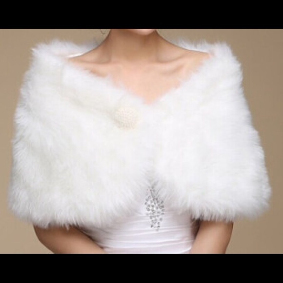 SOLD! White real FOX fur stole wrap vintage