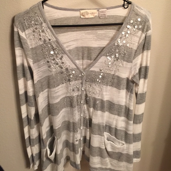 Striped and sequins Miss Me shirt!