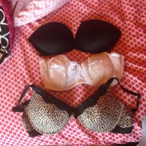 2 strapless/one regular bra