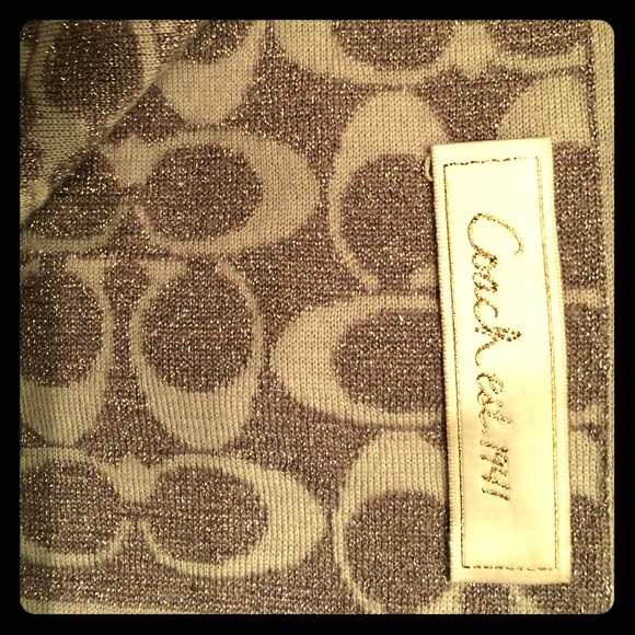 SOLD EBAY Coach poppy scarf metallic grey