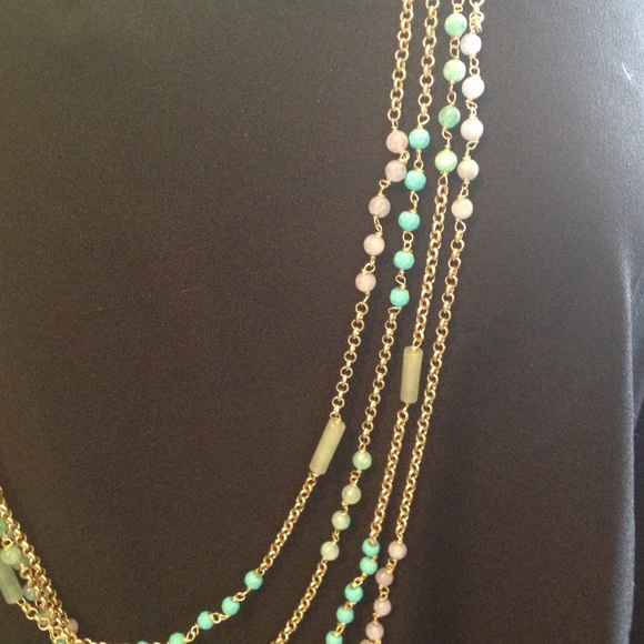 Loft Gold and beaded statement necklace - Picture 2 of 4