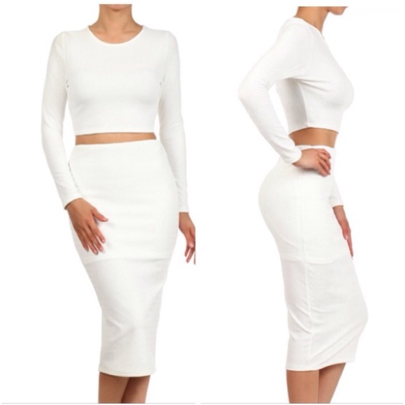 SOLD OUT BREAKFAST AT TIFFANY'S SET: MIDI SKIRT & CROP TOP