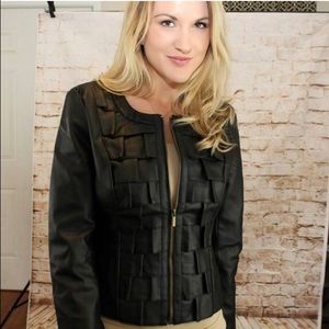 Black (faux) leather jacket