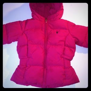 Toddler girls pink polo jacket