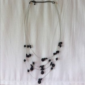 Black beaded wire necklace