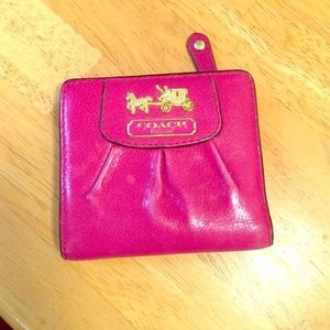 Coach bright pink mini wallet