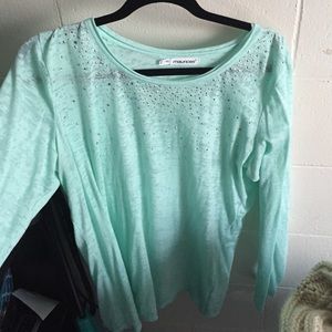 Maurice's mint green sparkly top