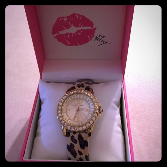Leopard print Betsey Johnson watch
