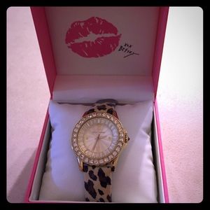 Leopard print Betsey Johnson watch