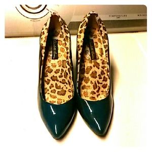 Blue and cheetah heels