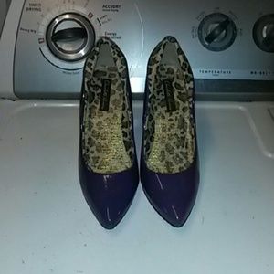 Purple cheetah heels