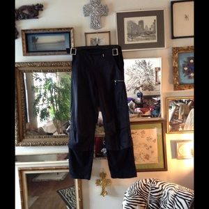 Black twill with polar fleece splices