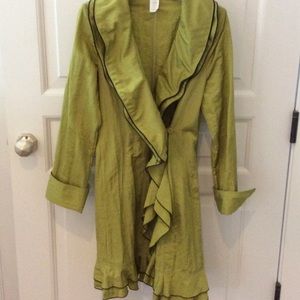 Spring ruffle edge coat