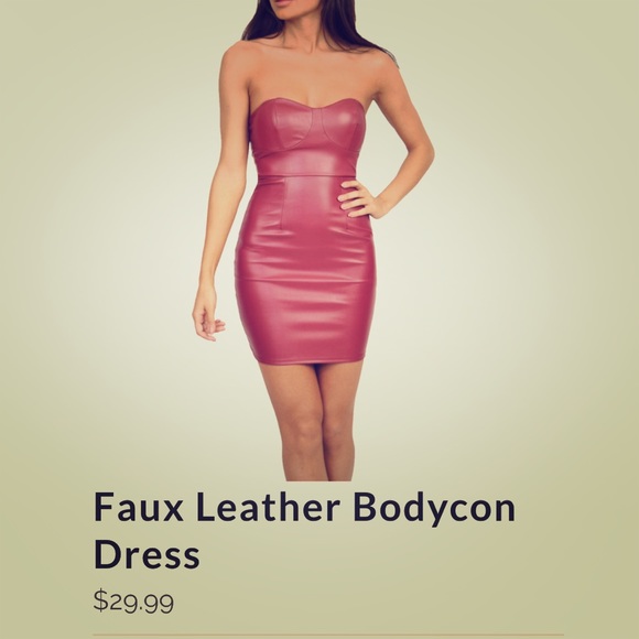 Faux leather bodycon dress - Picture 1 of 3