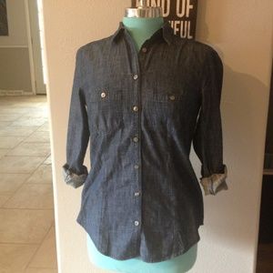 Loft chambray true blue softened shirt