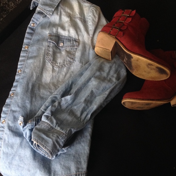 Chambray denim button up