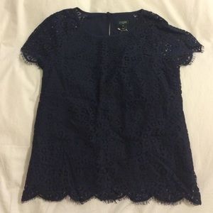 J Crew scalloped lace top
