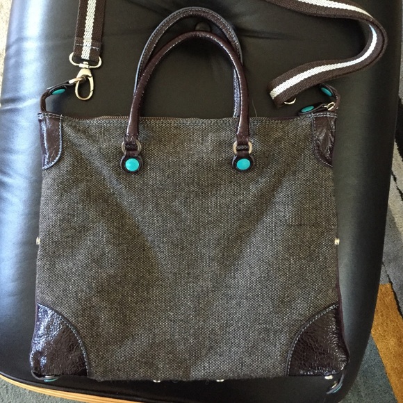 SOLD. Purple suede &tweed GABS purse, wear 3 ways. - Picture 2 of 4