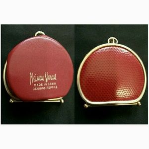 *sold* Vtg Neiman Marcus Reptile Coin Purse Red