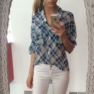 plaid see through shirt