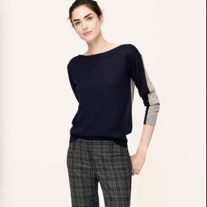 Ann Taylor loft Color block boatneck sweater