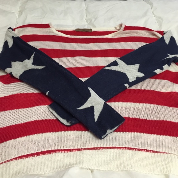 American flag cropped sweater