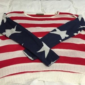American flag cropped sweater