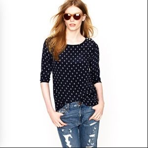 J Crew Scoopneck blouse in anchors aweight